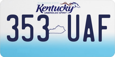 KY license plate 353UAF