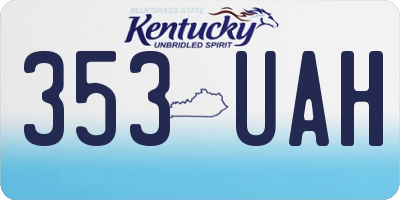 KY license plate 353UAH