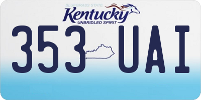 KY license plate 353UAI