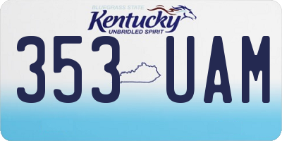 KY license plate 353UAM