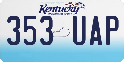 KY license plate 353UAP