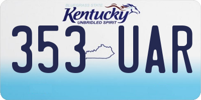 KY license plate 353UAR