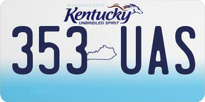 KY license plate 353UAS