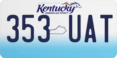 KY license plate 353UAT