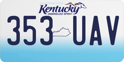 KY license plate 353UAV