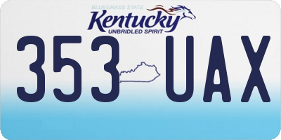 KY license plate 353UAX