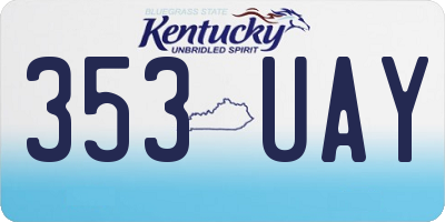 KY license plate 353UAY