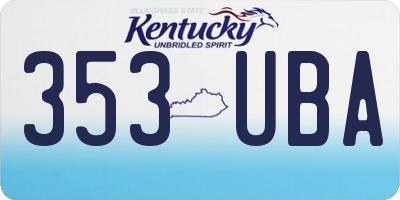 KY license plate 353UBA
