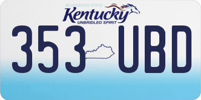 KY license plate 353UBD
