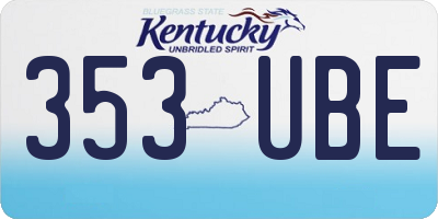 KY license plate 353UBE