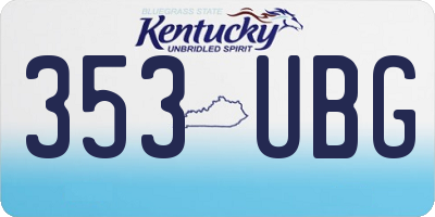 KY license plate 353UBG
