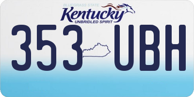 KY license plate 353UBH