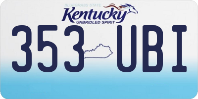 KY license plate 353UBI
