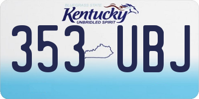 KY license plate 353UBJ