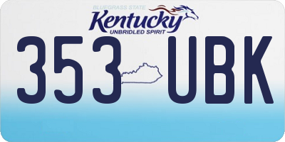 KY license plate 353UBK