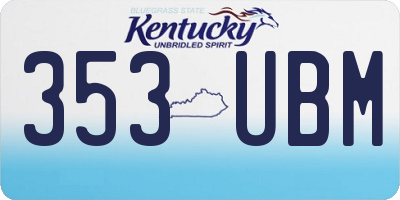 KY license plate 353UBM