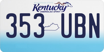 KY license plate 353UBN