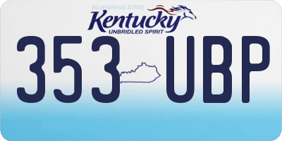 KY license plate 353UBP