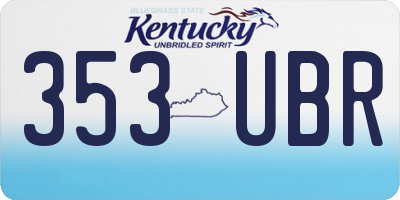 KY license plate 353UBR