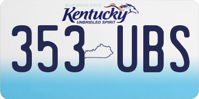 KY license plate 353UBS