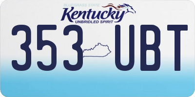 KY license plate 353UBT
