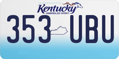 KY license plate 353UBU