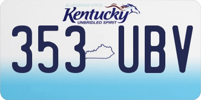 KY license plate 353UBV