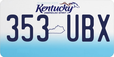 KY license plate 353UBX