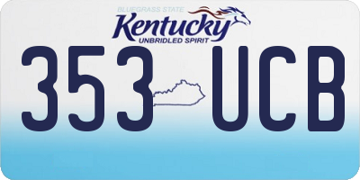 KY license plate 353UCB