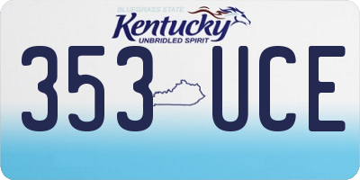 KY license plate 353UCE