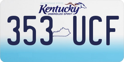 KY license plate 353UCF