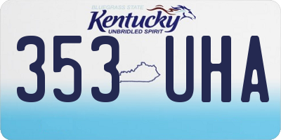 KY license plate 353UHA