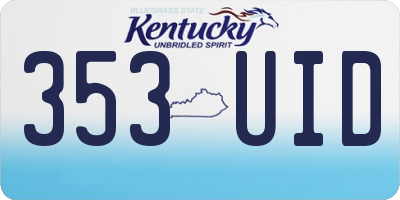 KY license plate 353UID