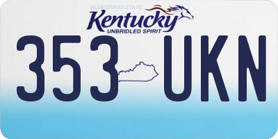 KY license plate 353UKN