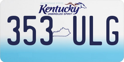 KY license plate 353ULG