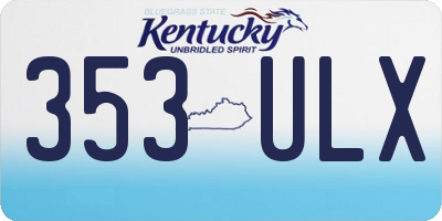 KY license plate 353ULX
