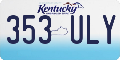 KY license plate 353ULY