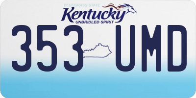 KY license plate 353UMD