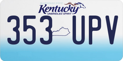 KY license plate 353UPV