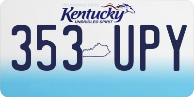 KY license plate 353UPY