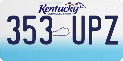 KY license plate 353UPZ