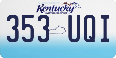 KY license plate 353UQI