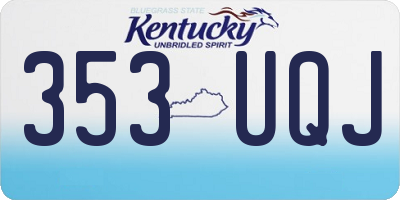 KY license plate 353UQJ