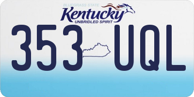 KY license plate 353UQL