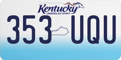 KY license plate 353UQU