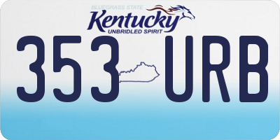 KY license plate 353URB