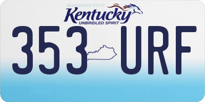 KY license plate 353URF