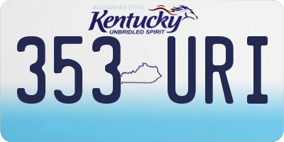 KY license plate 353URI