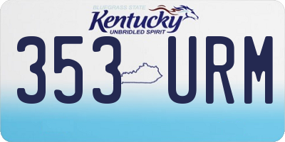 KY license plate 353URM