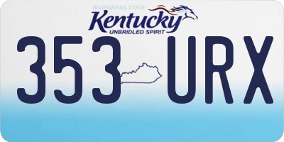 KY license plate 353URX